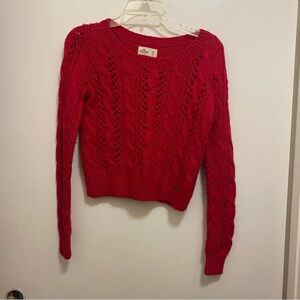 Hollister Red Cable Knit Sweater